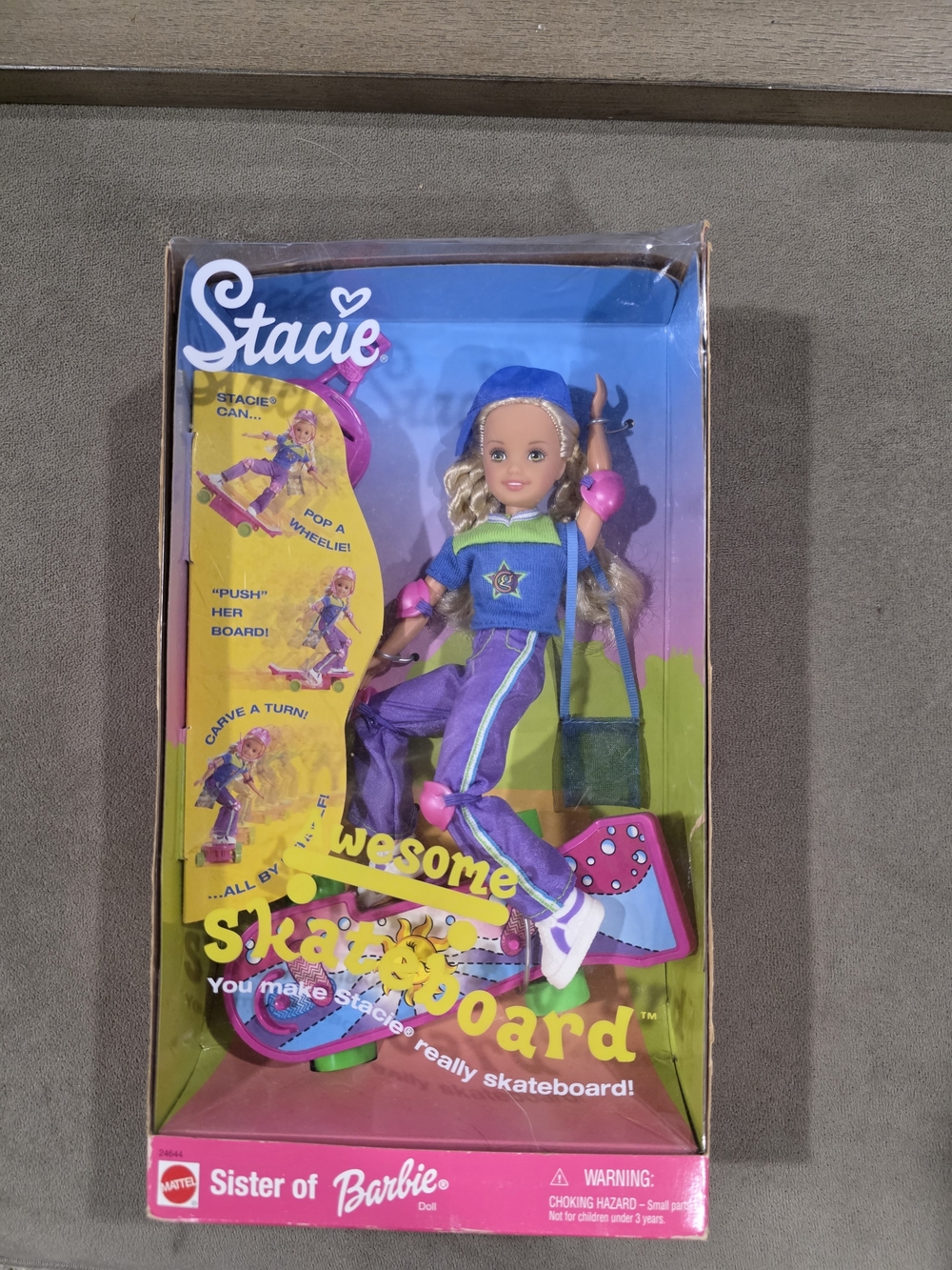 Barbie Stacie Skateboard Doll - Purple, Blue & Pink